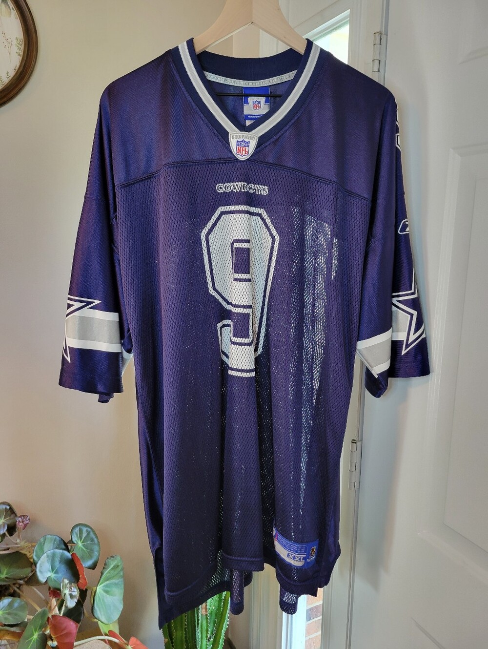 NFL Reebok Blue Dallas Cowboys Tony Romo #9 Short Sleeve Jersey, Size Mens 2XL